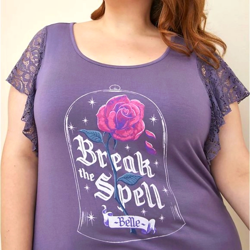 ❤️NWT TORRID DISNEY PRINCESS BELLE TEE BEAUTY AND THE BEAST TEE SIZE 1X